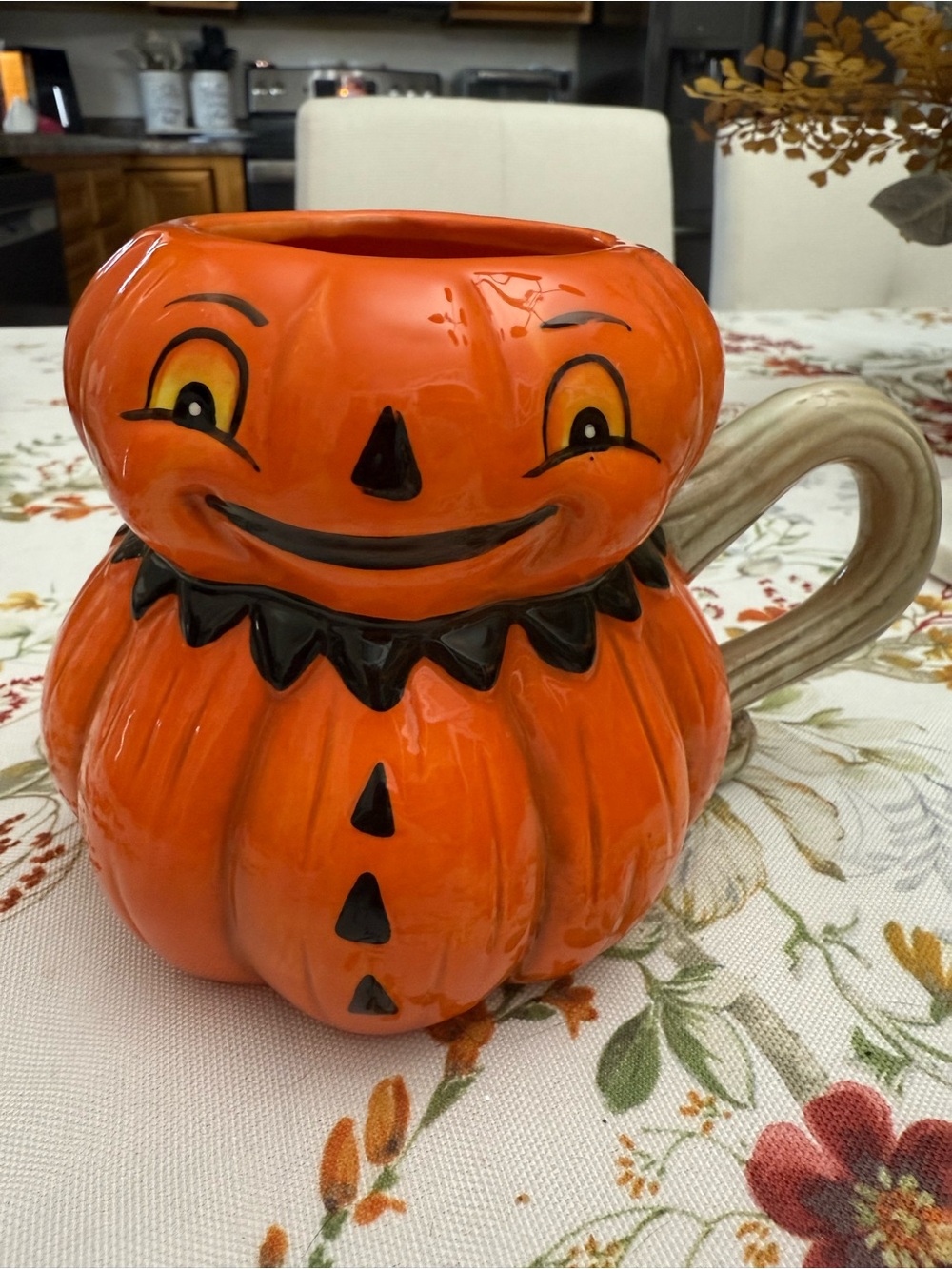 Whimsical Ceramic Pumpkin Jack-O'-Lantern Mug Johanna Parker